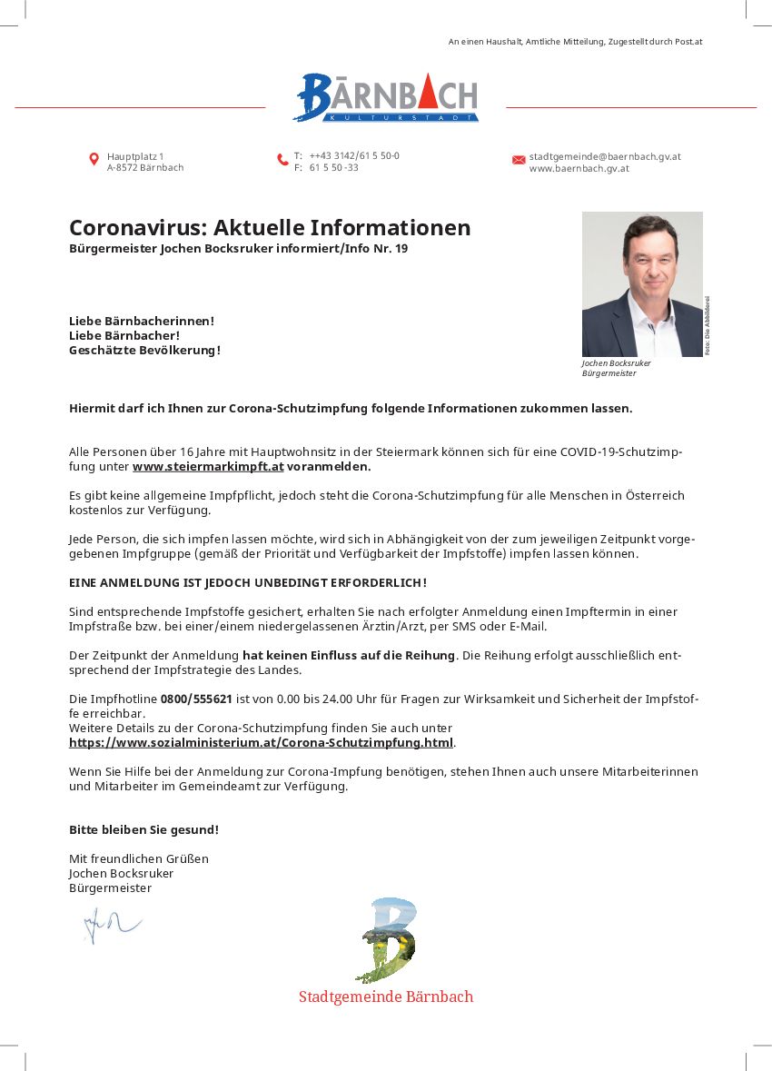 Infoblatt Covid19 Nr 19